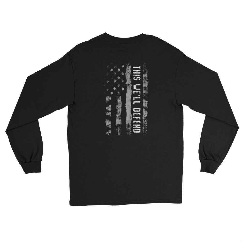 This We'll Defend Men’s Long Sleeve Dark Shirt