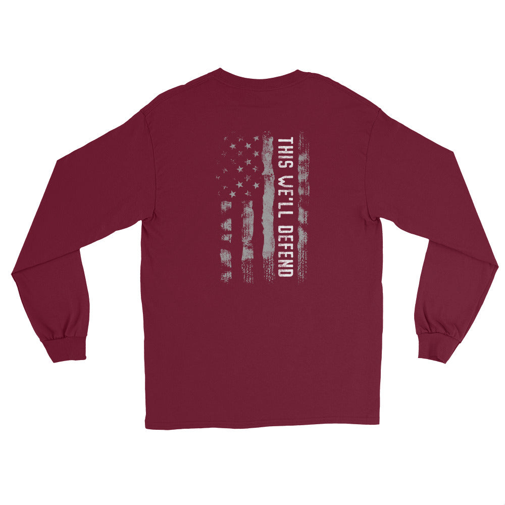 This We'll Defend Men’s Long Sleeve Dark Shirt