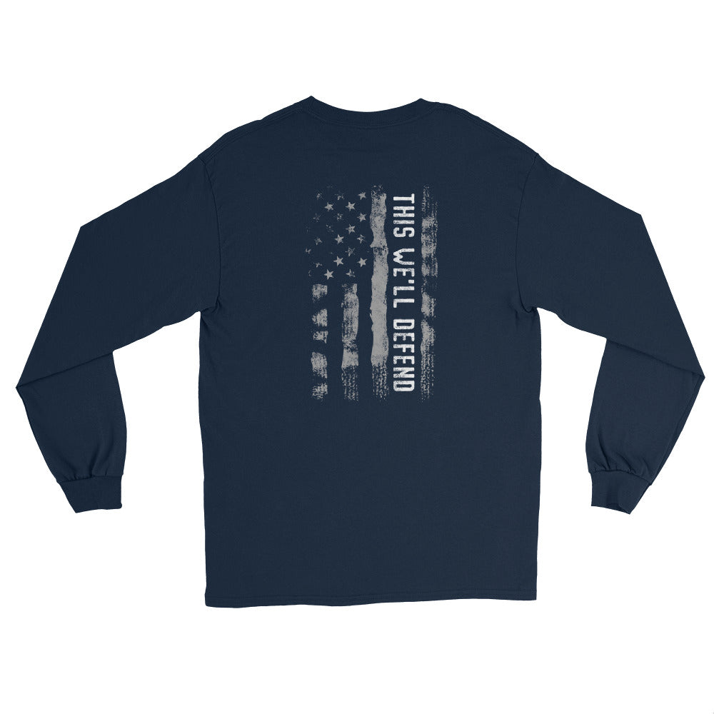 This We'll Defend Men’s Long Sleeve Dark Shirt