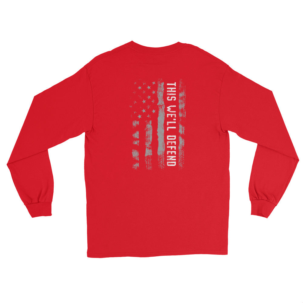 This We'll Defend Men’s Long Sleeve Dark Shirt